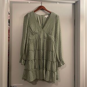 Emerald Sundae Sage Long Sleeve Dress